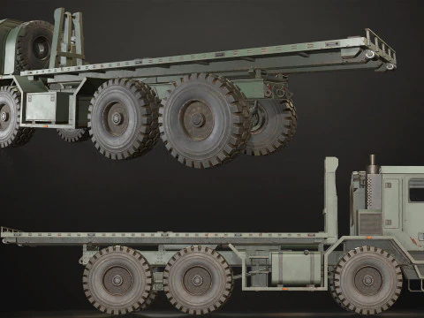 Military Truck V1 - Flatbed 3D Model