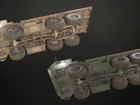 Military Truck V1 - Flatbed 3D Model
