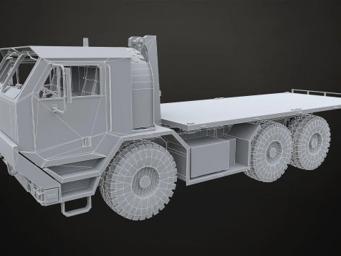 Military Truck V1 - Flatbed 3D Model