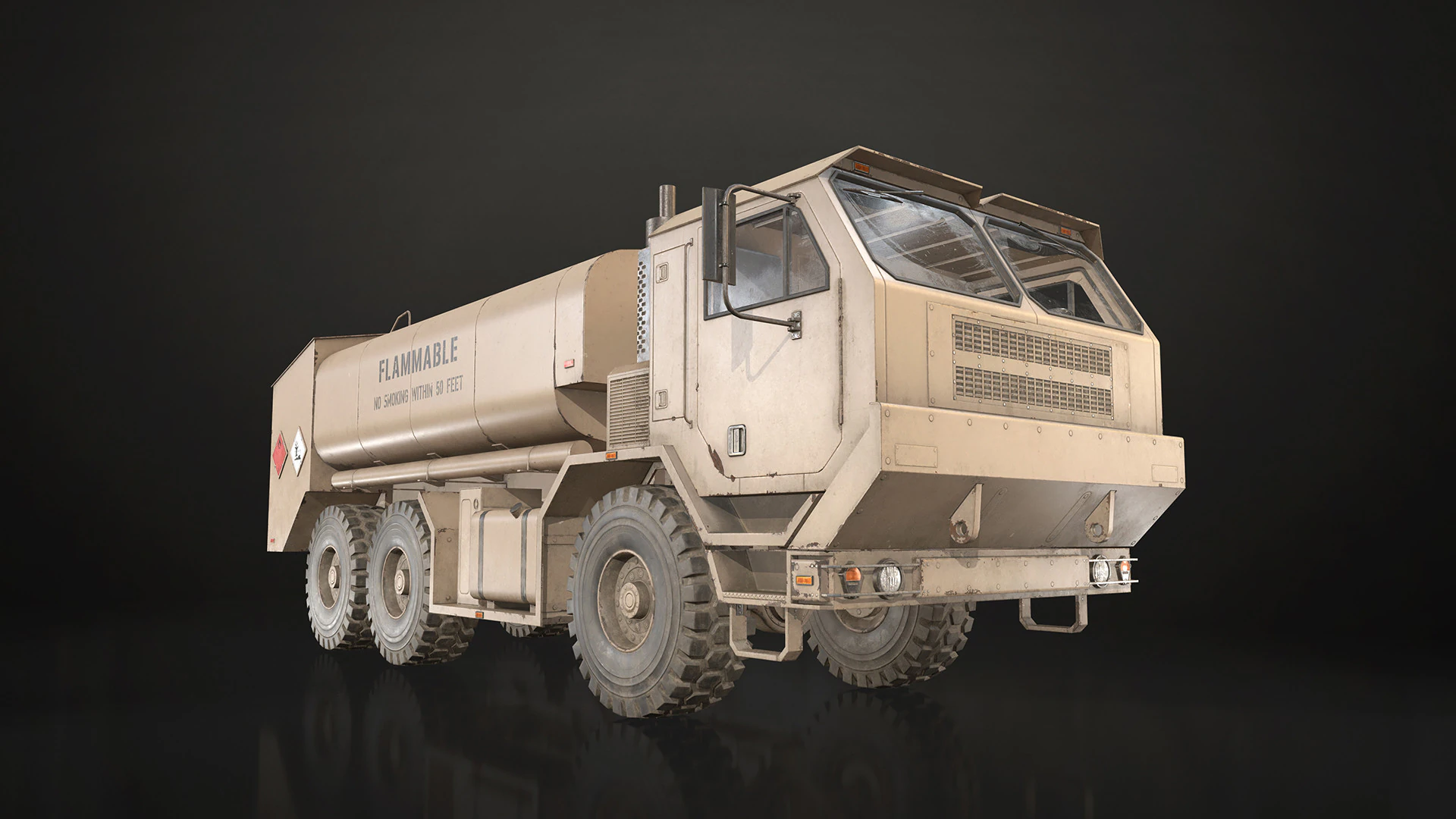 Military Truck V1 - Tanker 3D Model .c4d .max .obj .3ds .fbx .stl .blend 