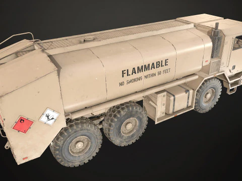 Military Truck V1 - Tanker 3D Model