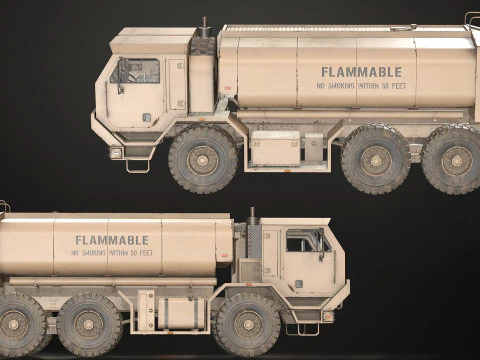 Military Truck V1 - Tanker 3D Model