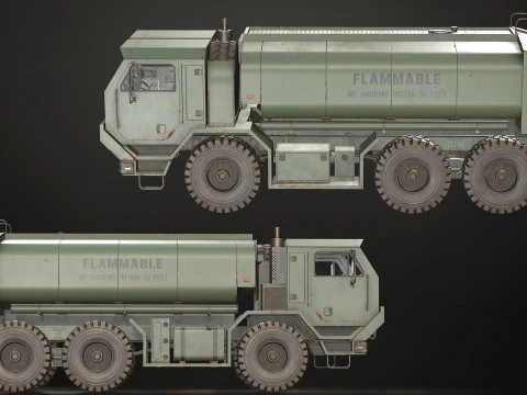 Military Truck V1 - Tanker 3D Model