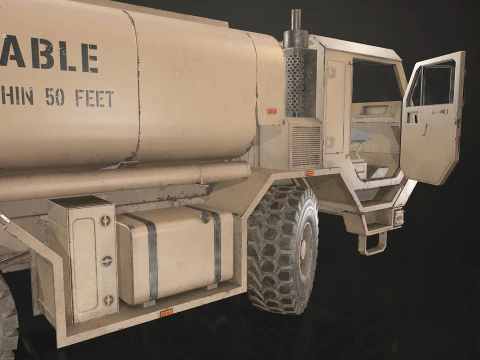 Military Truck V1 - Tanker 3D Model