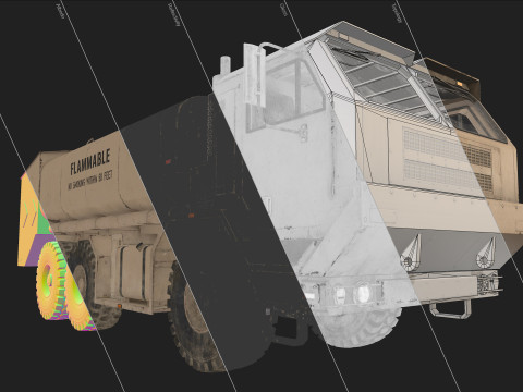 Military Truck V1 - Tanker Modelo 3D