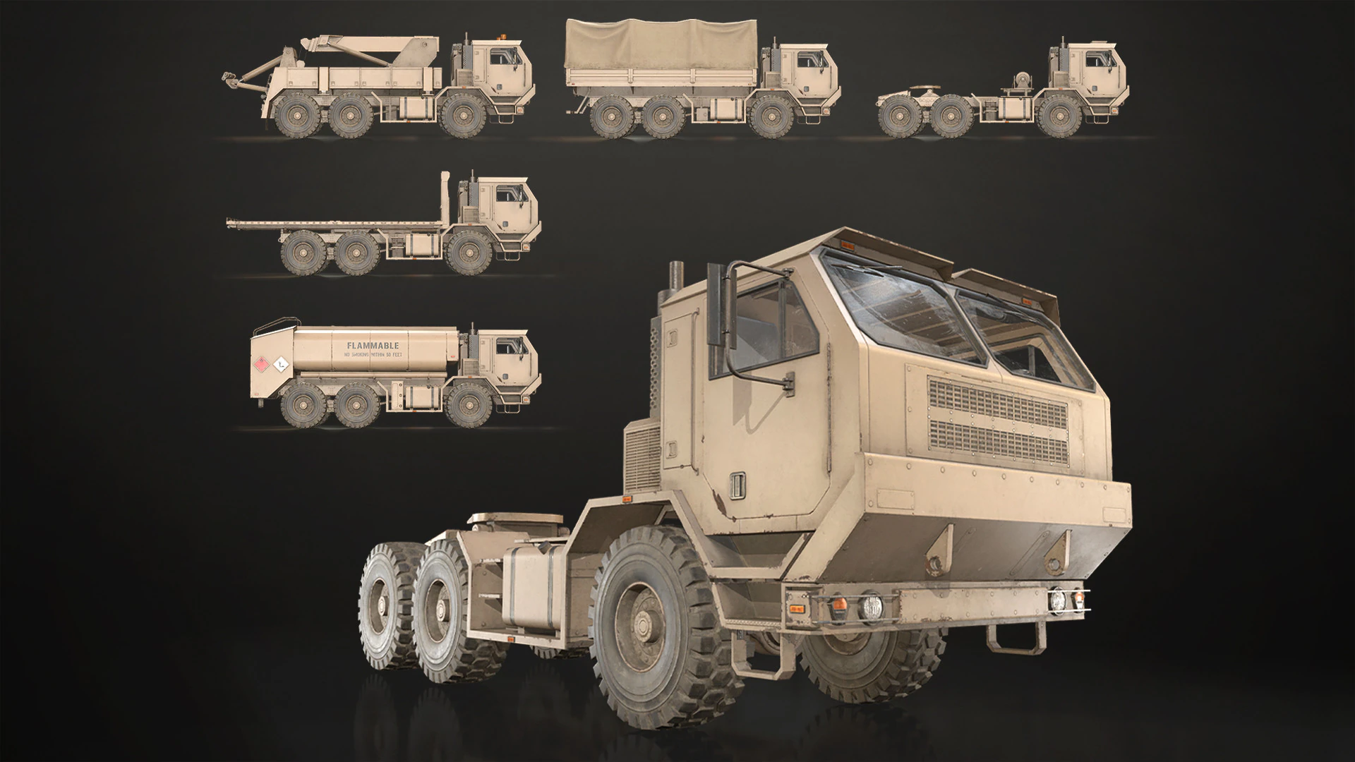 Camion militare V1 - Pacchetto 1 Modello 3D .c4d .max .obj .3ds .fbx .stl .blend