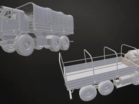 Camion militare V1 - Pacchetto 1 Modello 3D