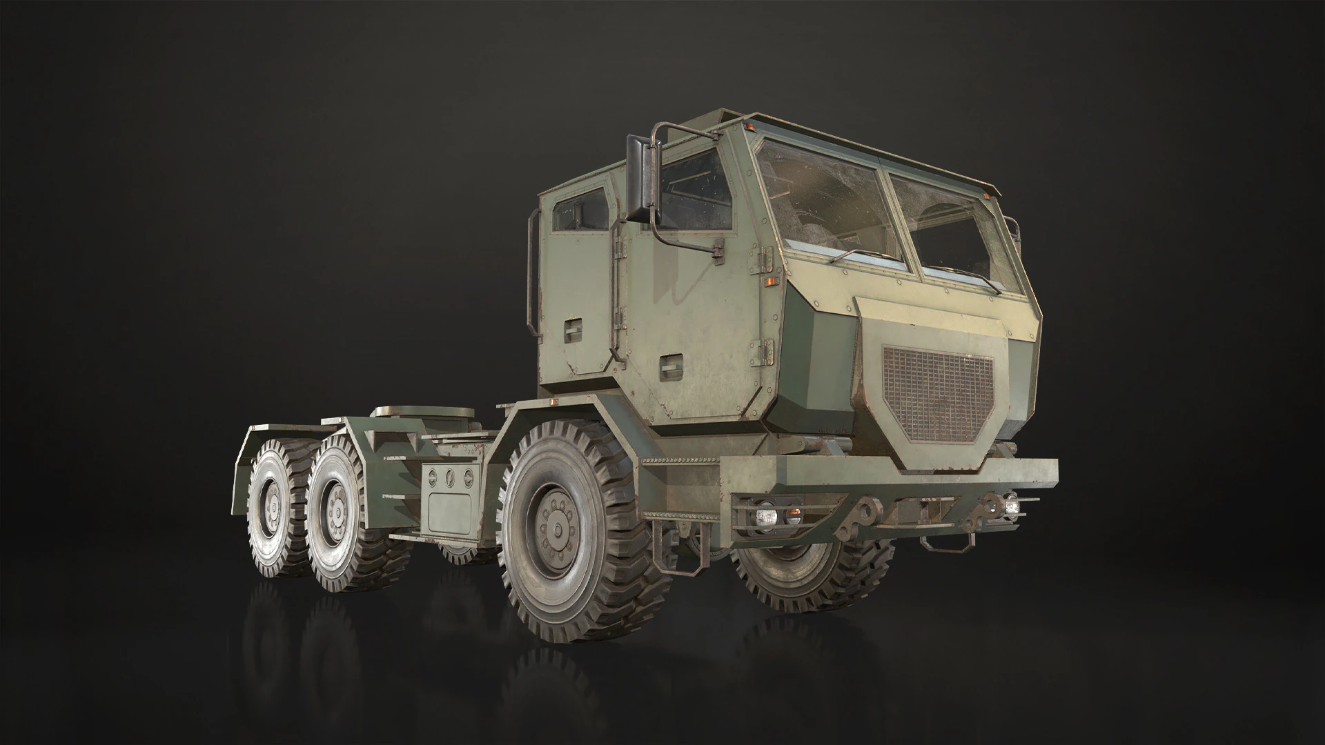 Military Truck V2 - Tractor 3D Model .c4d .max .obj .3ds .fbx .stl .blend 
