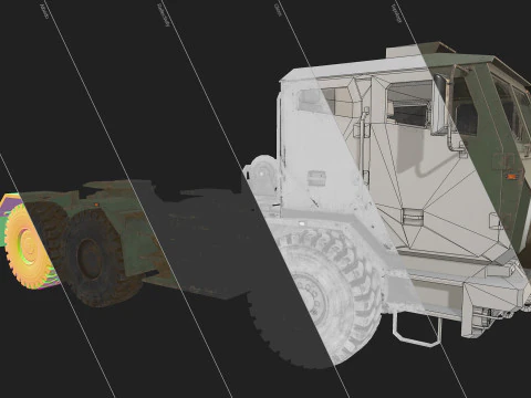 Military Truck V2 - Tractor 3D Model