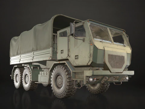 Camion militare V2 - Carico Modello 3D