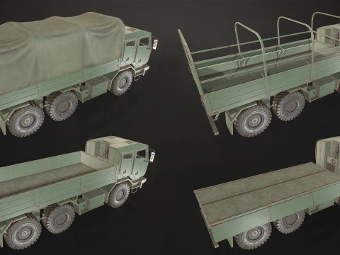 Camion militare V2 - Carico Modello 3D
