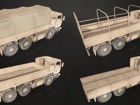 Camion militare V2 - Carico Modello 3D
