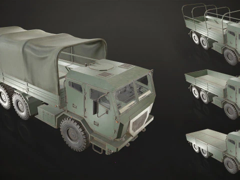 Camion militare V2 - Carico Modello 3D