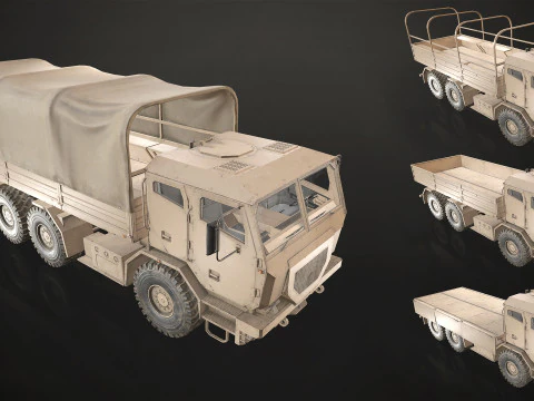 Camion militare V2 - Carico Modello 3D