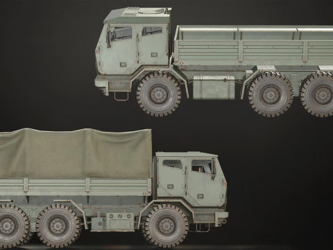 Camion militare V2 - Carico Modello 3D