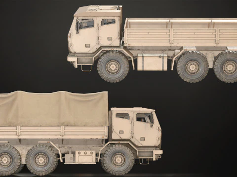 Camion militare V2 - Carico Modello 3D