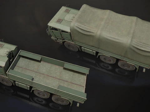 Camion militare V2 - Carico Modello 3D