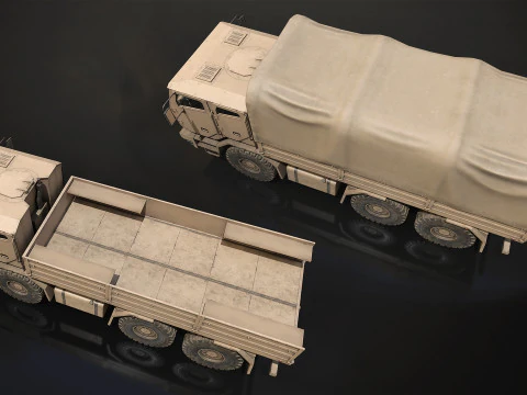 Camion militare V2 - Carico Modello 3D
