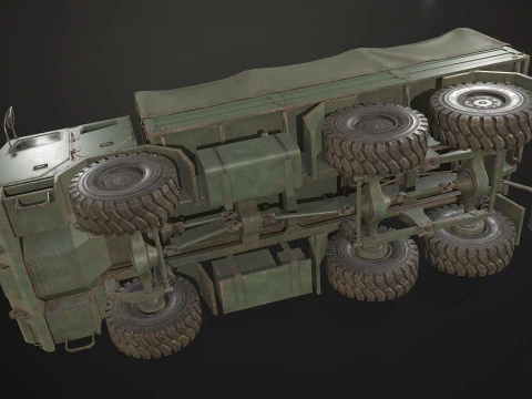 Camion militare V2 - Carico Modello 3D
