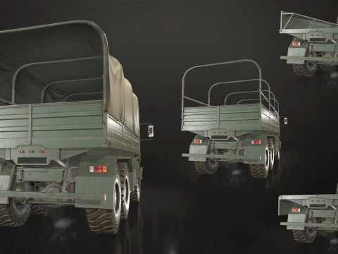 Camion militare V2 - Carico Modello 3D