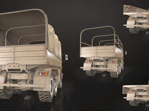 Camion militare V2 - Carico Modello 3D