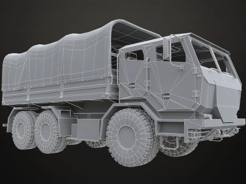 Camion militare V2 - Carico Modello 3D