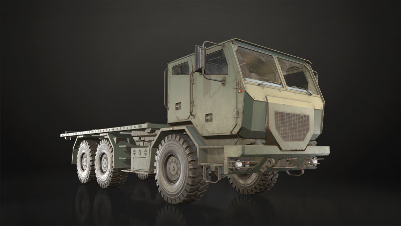 Military Truck V2 - Flatbed 3D Model .c4d .max .obj .3ds .fbx .stl .blend