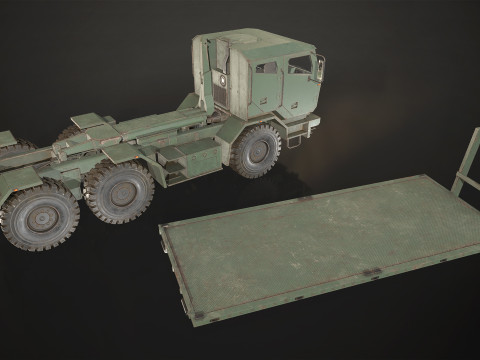 Military Truck V2 - Flatbed 3D Model