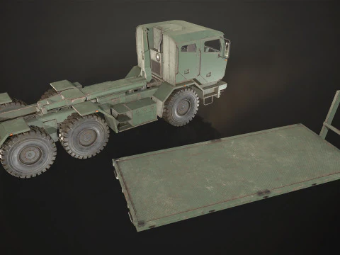 Military Truck V2 - Flatbed 3D Model