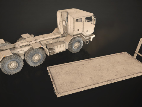 Military Truck V2 - Flatbed 3D Model
