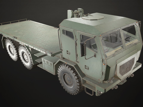 Military Truck V2 - Flatbed 3D Model