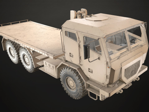 Military Truck V2 - Flatbed 3D Model