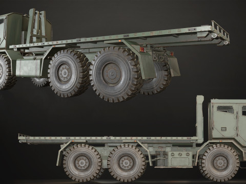 Military Truck V2 - Flatbed 3D Model