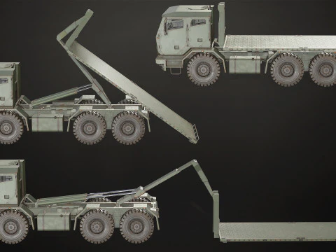 Military Truck V2 - Flatbed 3D Model