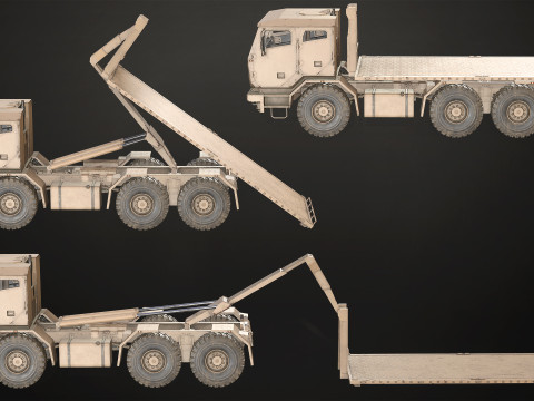Military Truck V2 - Flatbed 3D Model