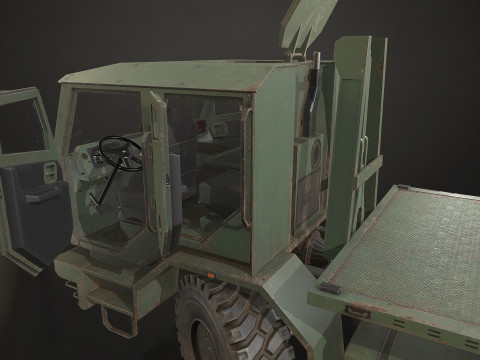Military Truck V2 - Flatbed 3D Model