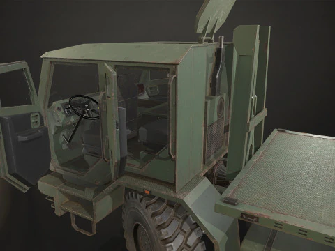 Military Truck V2 - Flatbed 3D Model
