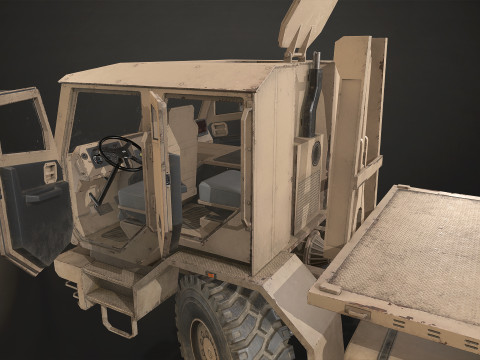 Military Truck V2 - Flatbed 3D Model