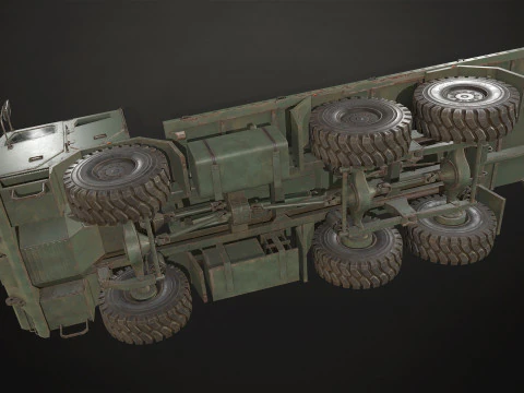 Military Truck V2 - Flatbed 3D Model