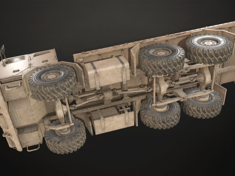 Military Truck V2 - Flatbed 3D Model