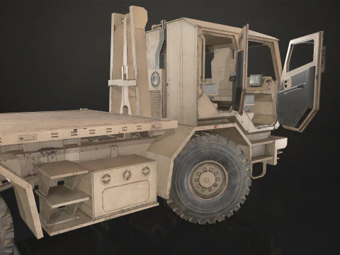 Military Truck V2 - Flatbed 3D Model