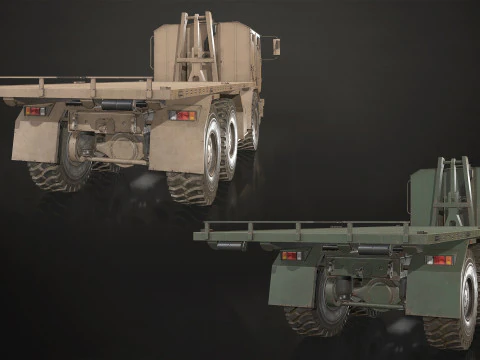 Military Truck V2 - Flatbed 3D Model