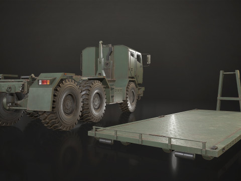 Military Truck V2 - Flatbed 3D Model