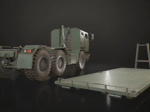 Military Truck V2 - Flatbed 3D Model