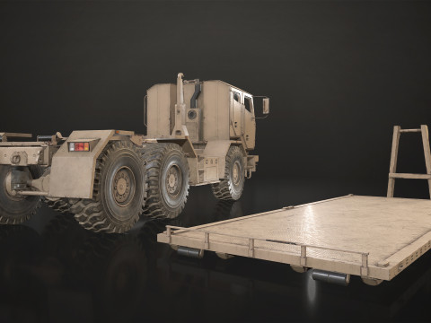 Military Truck V2 - Flatbed 3D Model