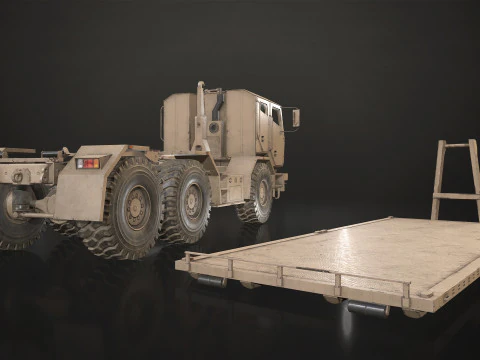 Military Truck V2 - Flatbed 3D Model