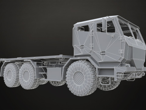Military Truck V2 - Flatbed 3D Model