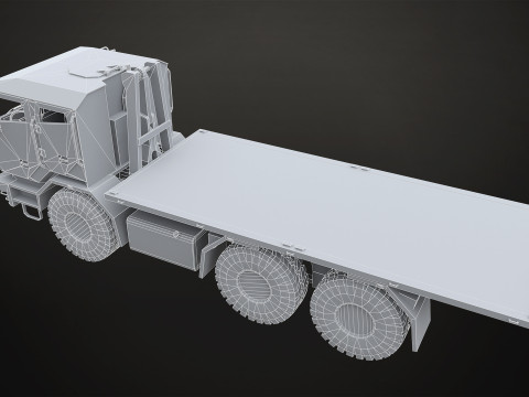 Military Truck V2 - Flatbed 3D Model