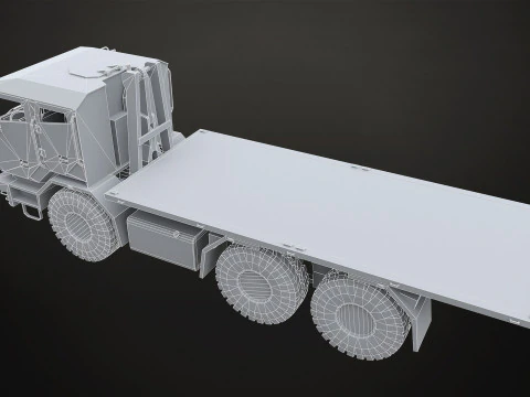 Military Truck V2 - Flatbed 3D Model