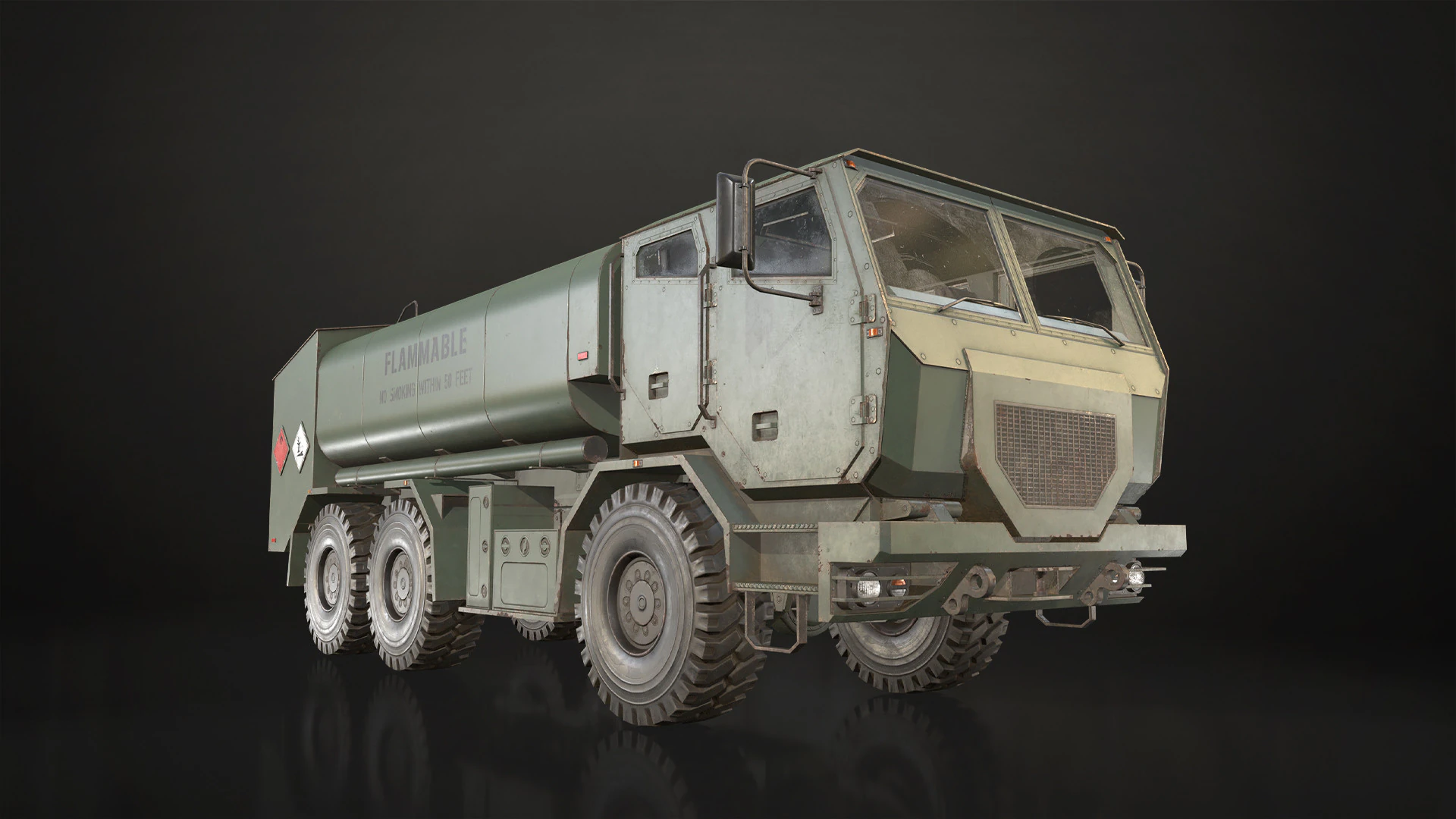 Military Truck V2 - Tanker 3D Model .c4d .max .obj .3ds .fbx .stl .blend 